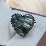 Moss Agate US 8 925 Sterling Silver Rings (RS103-280)