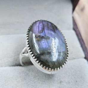 Purple Labradorite US 9 925 Sterling Silver Rings (RS103-181)