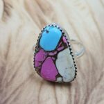 Cotton Candy TurquoiseSize US 9 925 Sterling Silver Rings (RS103-162)