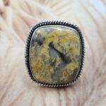 Yellow Banded Agate US 9 925 Sterling Silver Rings (RS103-243)