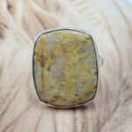 Yellow Banded Agate US 9 925 Sterling Silver Rings (RS103-242)