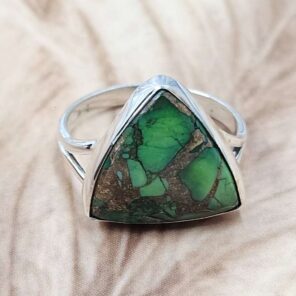 Peacock Dahlia Turquoise US 8 925 Sterling Silver Rings (RS103-264)