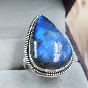 Purple Labradorite US 9 925 Sterling Silver Rings (RS103-177)