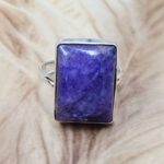 Purple Rainbow Moonstone  US 10 925 Sterling Silver Rings (RS103-184)