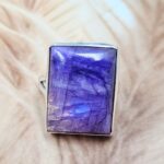 Purple Rainbow Moonstone Size US 7 925 Sterling Silver Ring (REXT39-236)
