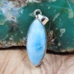 Larimar 1.5" 925 Sterling Silver Pendant (REXT51-206)