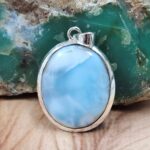 Larimar 1.5" 925 Sterling Silver Pendant (REXT51-207)