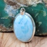 Larimar 1.5" 925 Sterling Silver Pendant (REXT51-209)