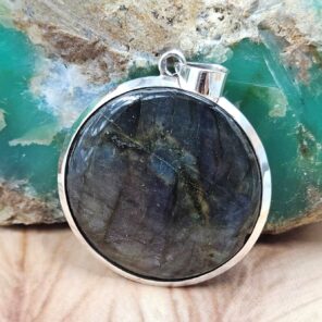 Purple Labradorite 1.75" 925 Sterling Silver Pendant (REXT51-271)