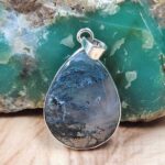 Moss Agate 1.5" 925 Sterling Silver Pendant (REXT51-303)