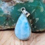 Larimar 1.5" 925 Sterling Silver Pendant (REXT51-210)