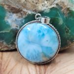Larimar 1.75" 925 Sterling Silver Pendant (REXT51-211)