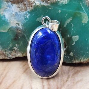Lapis Lazuli 1.25" 925 Sterling Silver Pendant (REXT51-247)