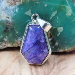 Purple Rainbow Moonstone 1.25" 925 Sterling Silver Pendant (REXT51-228)