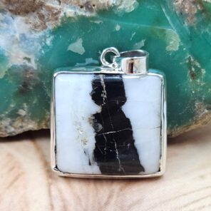 Zebra Jasper 1.5" 925 Sterling Silver Pendant (REXT51-222)