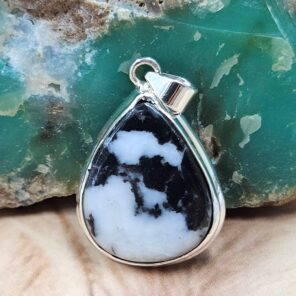 Zebra Jasper 1.25" 925 Sterling Silver Pendant (REXT51-223)