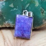 Purple Rainbow Moonstone 1" 925 Sterling Silver Pendant (REXT51-230)
