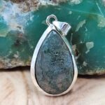 Moss Agate 1.5" 925 Sterling Silver Pendant (REXT51-304)