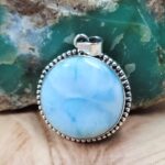 Larimar 1.25" 925 Sterling Silver Pendant (REXT51-213)