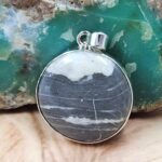 Zebra Jasper 1.25" 925 Sterling Silver Pendant (REXT51-226)