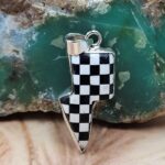 Checkerboard 1.5" 925 Sterling Silver Pendant (REXT51-302)