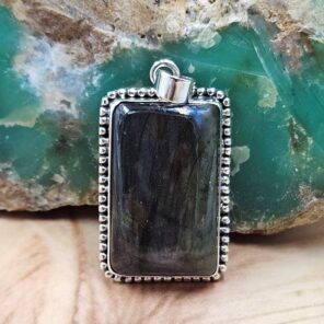 Purple Labradorite 1.5" 925 Sterling Silver Pendant (REXT51-275)