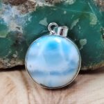 Larimar 1.25" 925 Sterling Silver Pendant (REXT51-214)