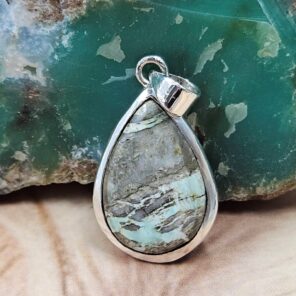 Variscite 1.25" 925 Sterling Silver Pendant (REXT51-299)