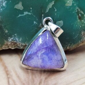Purple Rainbow Moonstone 1" 925 Sterling Silver Pendant (REXT51-229)