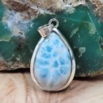 Larimar 1.5" 925 Sterling Silver Pendant (REXT51-217)