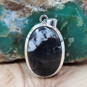 Zebra Jasper 1.5" 925 Sterling Silver Pendant (REXT51-225)