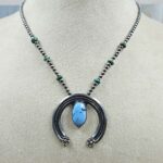 Kingman & Golden Hill Turquoise Navajo Bead Squash Blossom Necklace (REXT3-182)