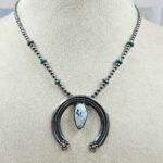 Kingman & Golden Hill Turquoise Navajo Bead Squash Blossom Necklace (REXT3-180)