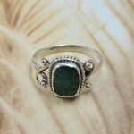 Dainty Emerald 925 Sterling Silver Ring (RS107-171)