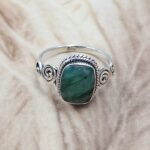 Dainty Emerald 925 Sterling Silver Ring (RS107-180)