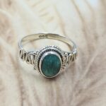 Dainty Emerald 925 Sterling Silver Ring (RS107-179)
