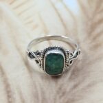 Dainty Emerald 925 Sterling Silver Ring (RS107-184)