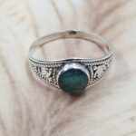 Dainty Emerald 925 Sterling Silver Ring (RS107-174)