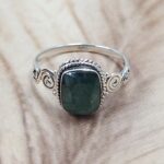 Dainty Emerald 925 Sterling Silver Ring (RS107-201)