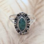 Dainty Emerald 925 Sterling Silver Ring (RS107-202)