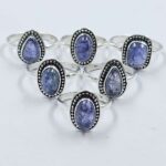Tanzanite 6 Pcs Wholesale Lot 925 Sterling Silver  Ring (REXT28-281)