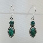 Emerald 925 Sterling Silver Earrings (REXT55-463)