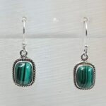 Malachite 925 Sterling Silver Earrings (REXT55-497)