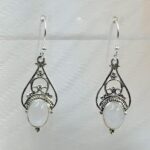Rainbow Moonstone 925 Sterling Silver Earrings (REXT55-501)