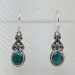 Emerald 925 Sterling Silver Earrings (REXT55-516)