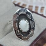 White Buffalo Turquoise 925 Sterling Silver Shadow Box Rings (RS49-174)