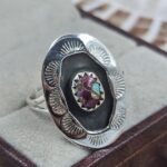 Kingman Turquoise 925 Sterling Silver Shadow Box Rings (RS49-176)