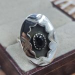 Black Onyx 925 Sterling Silver Shadow Box Rings (RS49-166)