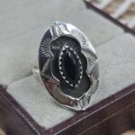 Black Onyx 925 Sterling Silver Shadow Box Ring (RS47-117)