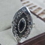 Black Onyx 925 Sterling Silver Shadow Box Ring (RS47-116)
